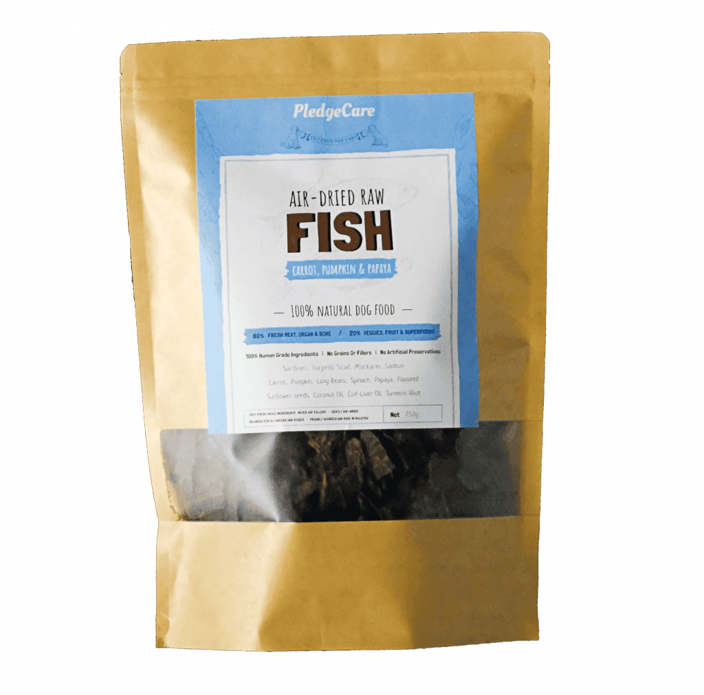 a 750g of PledgeCare air dried fish recipe
